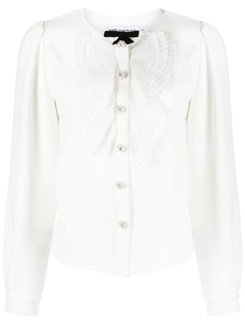 Self-Portrait crystal-embellished blouse