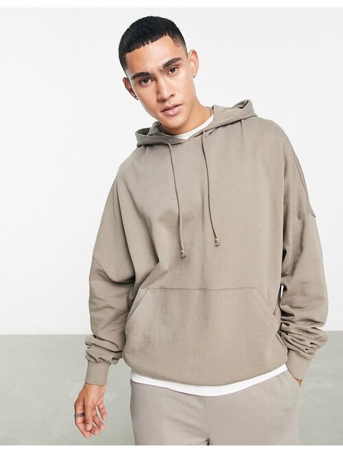 ASOS DESIGN super oversized hoodie in brown