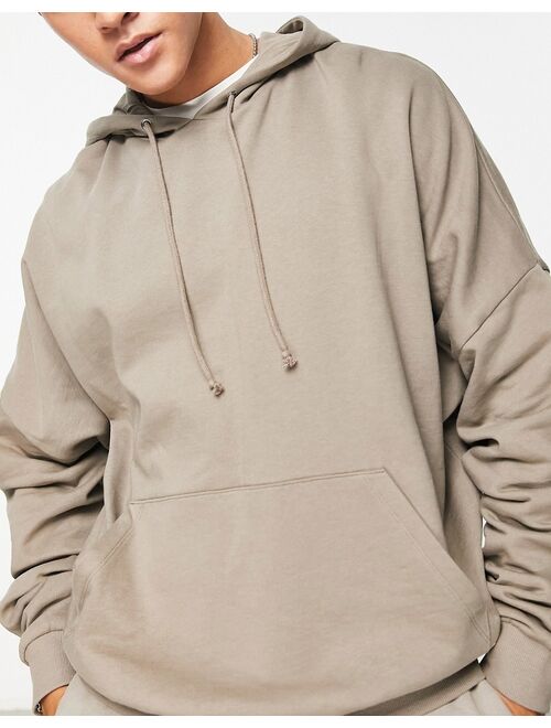 ASOS DESIGN super oversized hoodie in brown