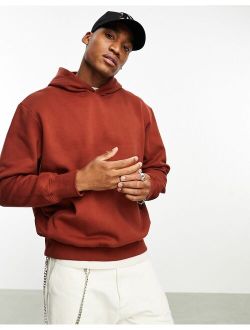 heavyweight oversized hoodie in tan brown