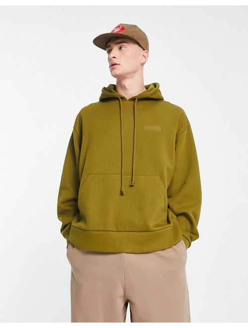 COLLUSION hoodie with mirror print in washed green