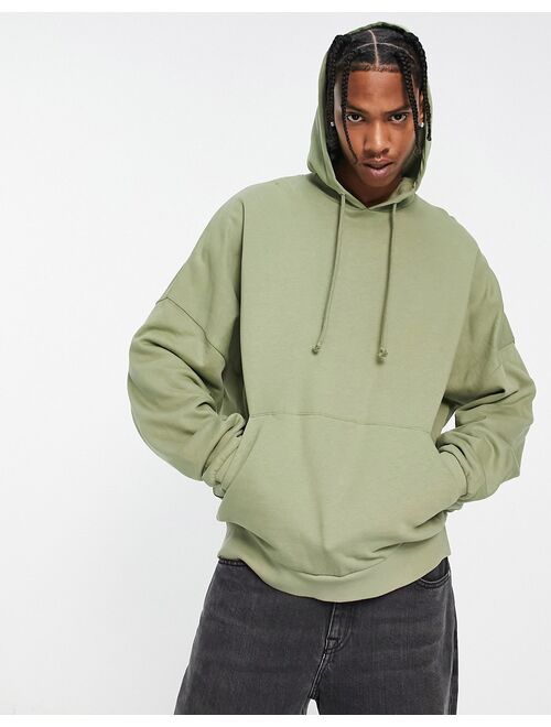 ASOS DESIGN super oversized hoodie in oil green