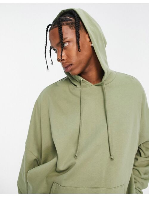 ASOS DESIGN super oversized hoodie in oil green