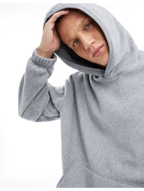 ASOS DESIGN oversized fleece hoodie in gray