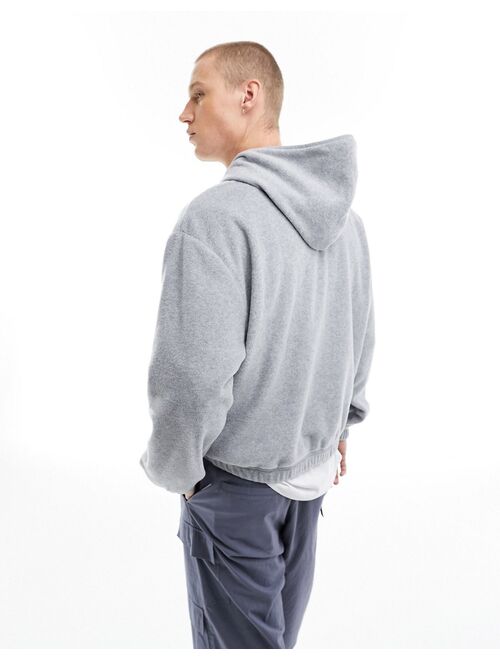 ASOS DESIGN oversized fleece hoodie in gray