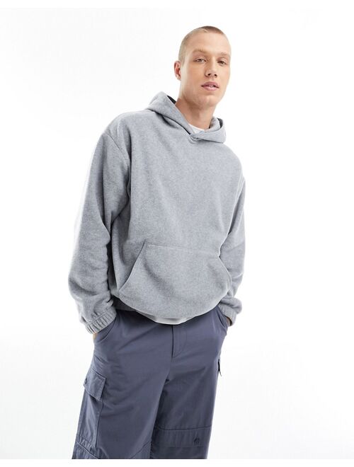 ASOS DESIGN oversized fleece hoodie in gray