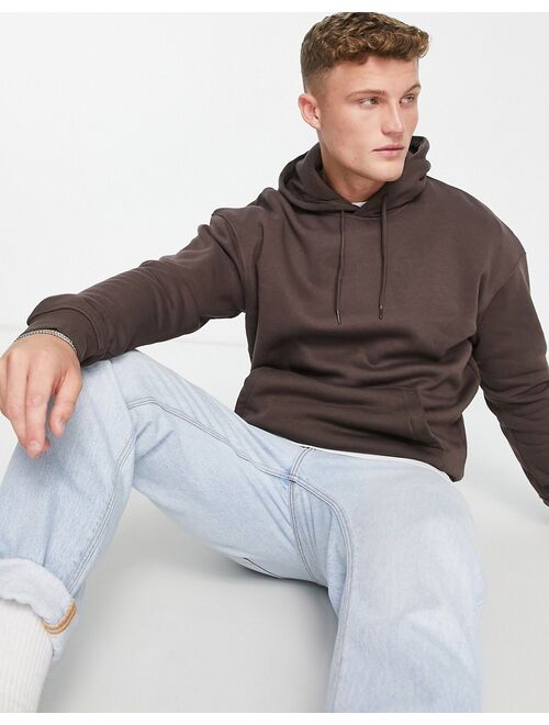 Jack & Jones Originals oversized hoodie in chocolate