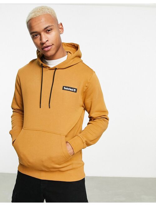 Timberland Woven Badge hoodie in wheat tan