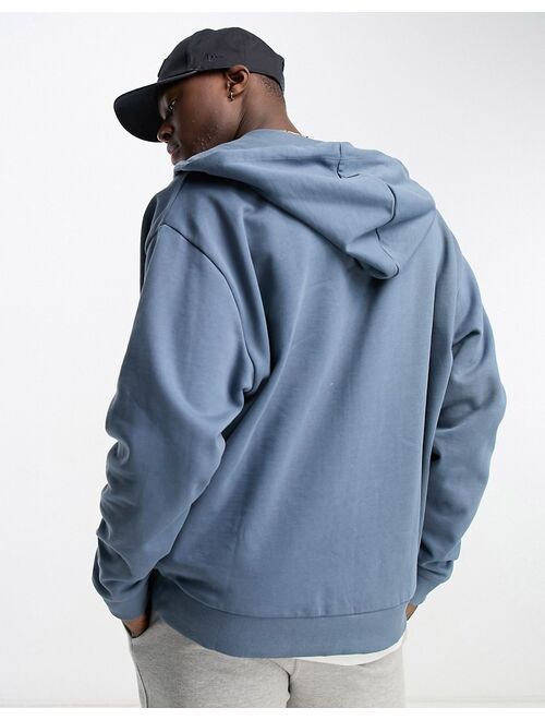 ASOS DESIGN oversized zip up hoodie in blue