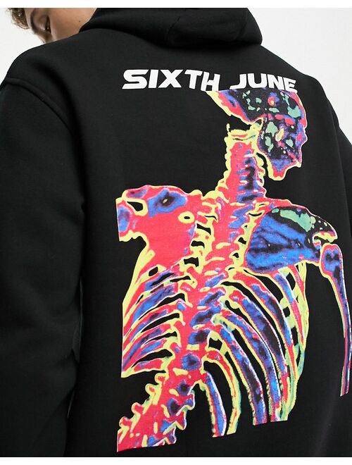 Sixth June thermal hoodie in black