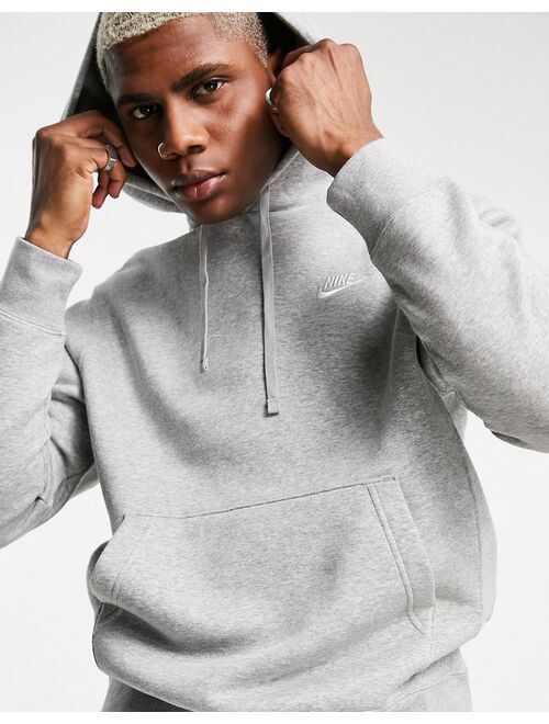 Nike Club Fleece hoodie in gray heather