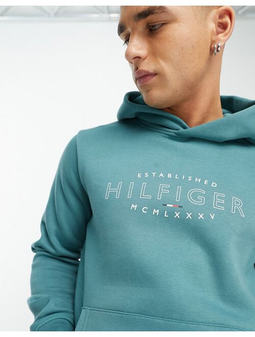 Tommy Hilfiger curve logo hoodie in green