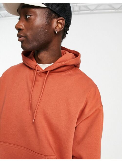 Weekday oversized hoodie in terracotta