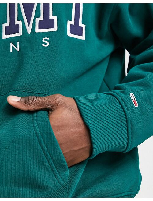 Tommy Jeans ASOS exclusive heritage capsule logo front hoodie skater fit in mid green