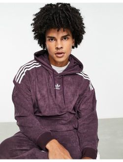 adicolor three stripe hoodie in purple