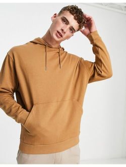 oversized hoodie in tobacco brown