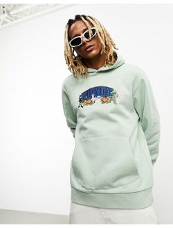 Rip N Dip RIPNDIP pullover hoodie in sage green with varsity logo print