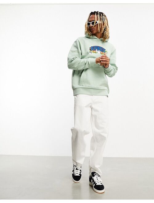 Rip N Dip RIPNDIP pullover hoodie in sage green with varsity logo print