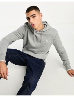 Fred Perry tipped hoodie in steel heather gray