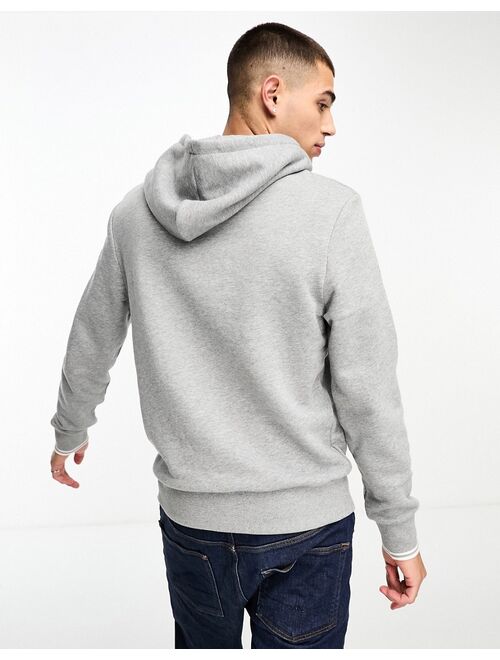 Fred Perry tipped hoodie in steel heather gray