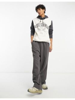 PacSun arch collegiate hoodie in white