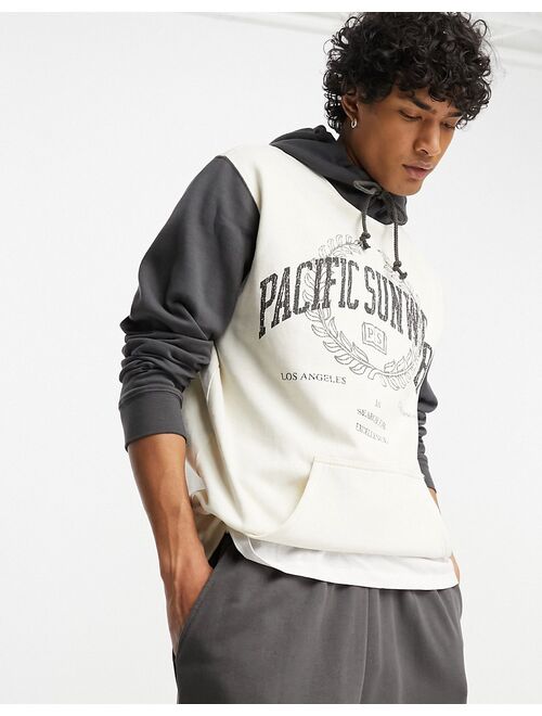 PacSun arch collegiate hoodie in white