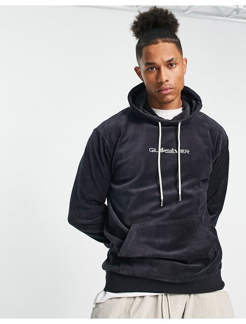 Quiksilver knitted cord hoodie in black