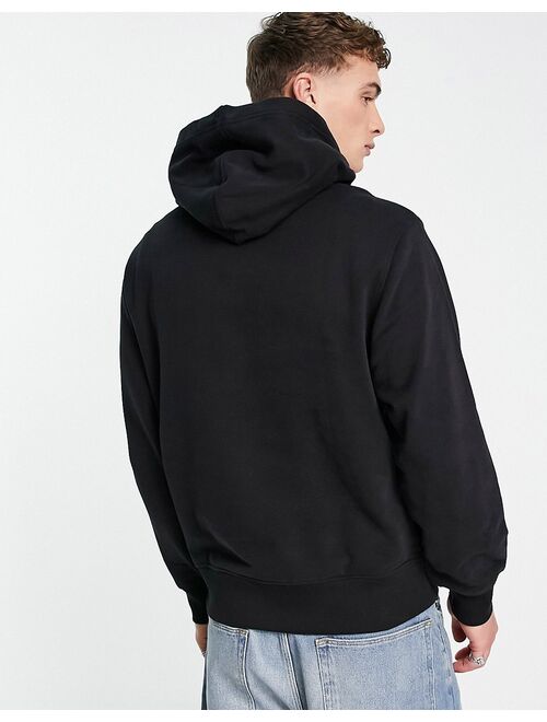 Calvin Klein Jeans micro monologo relaxed fit hoodie in black