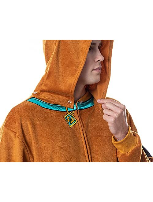 INTIMO Scooby-Doo Mens' Hooded Costume Sleep Pajama Union Suit Outfit