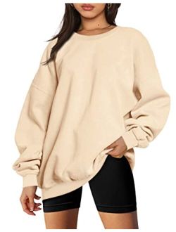 EFAN Womens Oversized Sweatshirts Hoodies Fleece Crew Neck Pullover Sweaters Casual Comfy Fall Fashion Outfits Clothes 2023