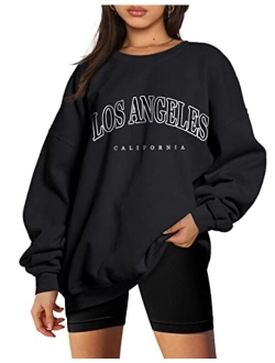 EFAN Womens Oversized Sweatshirts Hoodies Fleece Crew Neck Pullover Sweaters Casual Comfy Fall Fashion Outfits Clothes 2023