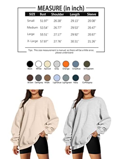 EFAN Womens Oversized Sweatshirts Hoodies Fleece Crew Neck Pullover Sweaters Casual Comfy Fall Fashion Outfits Clothes 2023