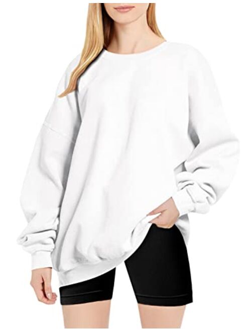 EFAN Womens Oversized Sweatshirts Hoodies Fleece Crew Neck Pullover Sweaters Casual Comfy Fall Fashion Outfits Clothes 2023