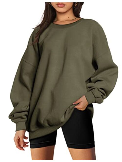 EFAN Womens Oversized Sweatshirts Hoodies Fleece Crew Neck Pullover Sweaters Casual Comfy Fall Fashion Outfits Clothes 2023