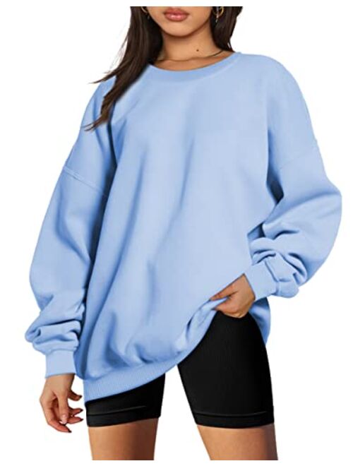 EFAN Womens Oversized Sweatshirts Hoodies Fleece Crew Neck Pullover Sweaters Casual Comfy Fall Fashion Outfits Clothes 2023