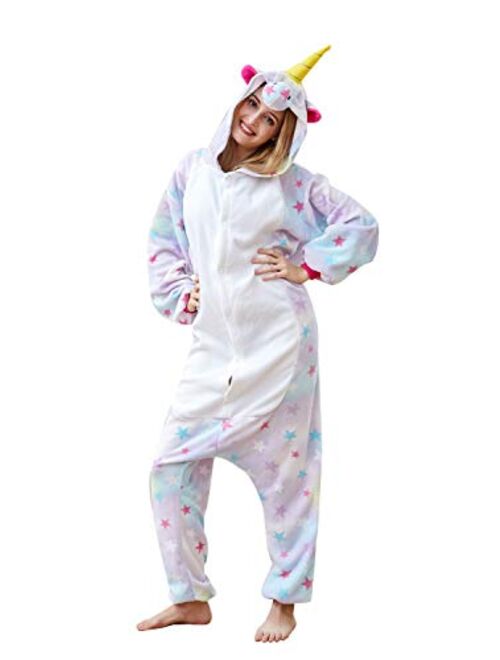 Ssgjzz Adult Unicorn Onesie Animal Pajamas Helloween Costume