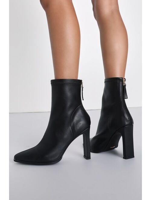 Billini Janelle Black Pointed-Toe Mid-Calf Boots