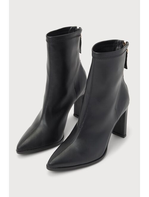 Billini Janelle Black Pointed-Toe Mid-Calf Boots