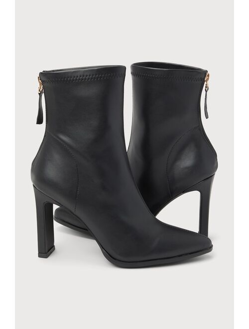 Billini Janelle Black Pointed-Toe Mid-Calf Boots