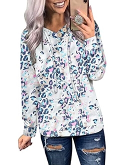 Women's Casual Long Sleeve Hoodies Sweatshirts Drawstring Pullover Tunic Tops With Pockets