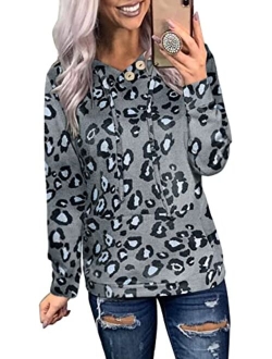 Women's Casual Long Sleeve Hoodies Sweatshirts Drawstring Pullover Tunic Tops With Pockets