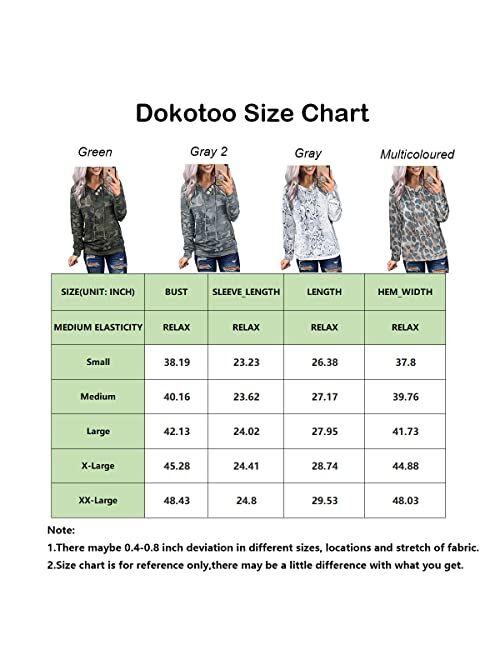 Dokotoo Women's Casual Long Sleeve Hoodies Sweatshirts Drawstring Pullover Tunic Tops With Pockets