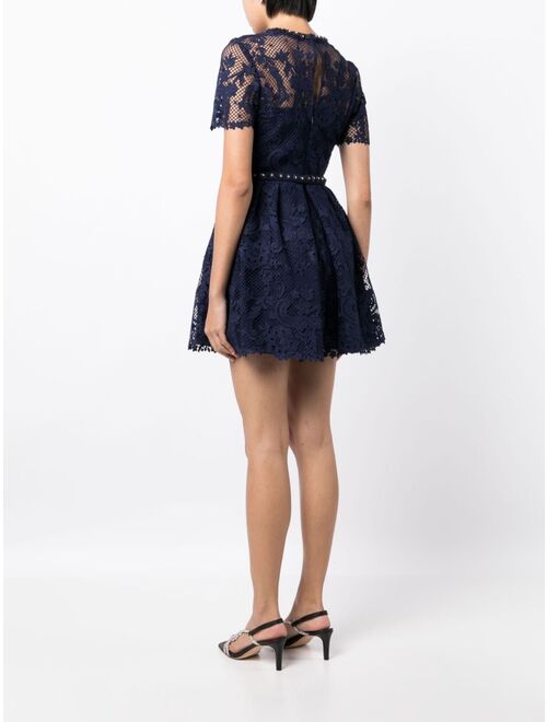 Self-Portrait guipure-lace embellished dress