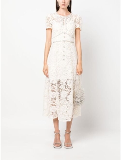 floral-lace midi dress