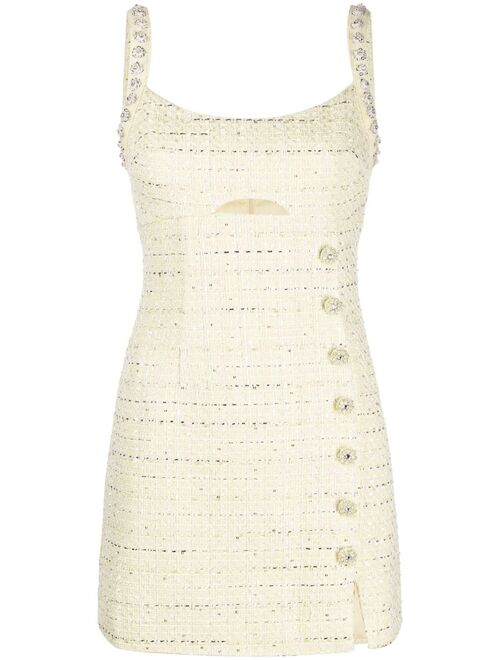 Self-Portrait boucle diamante-embellished dress