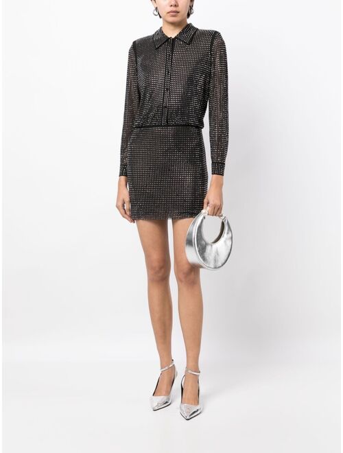 Self-Portrait crystal-embellished long-sleeve dress