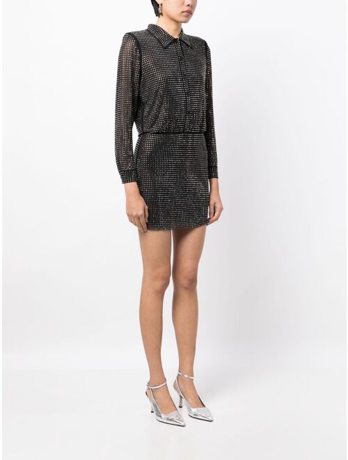 Self-Portrait crystal-embellished long-sleeve dress