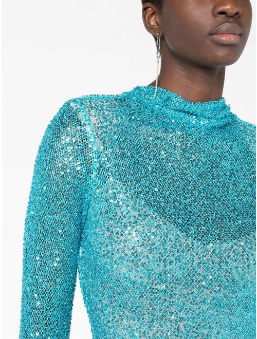 Self-Portrait sequin-embellished cut-out dress