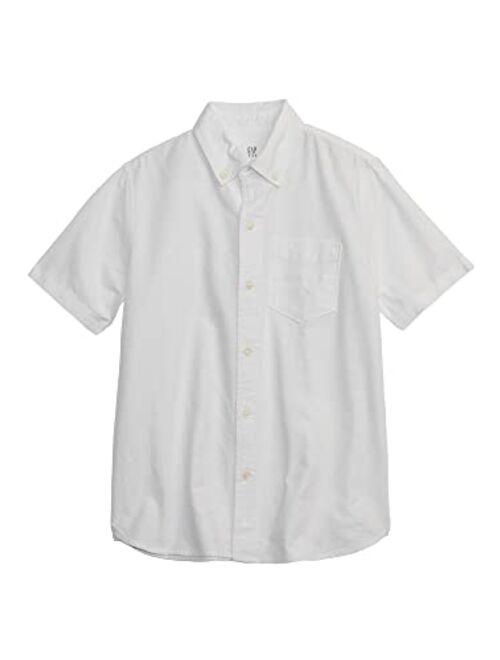 GAP Boys' Short Sleeve Oxford Shirt