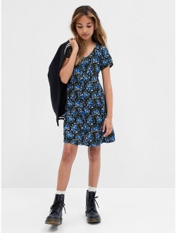 Kids Button-Front Floral Dress